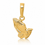 14K Praying Hands Pendant - Lifestyle View