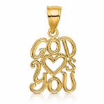 14K GOD HEARTS YOU Charm - Lifestyle View