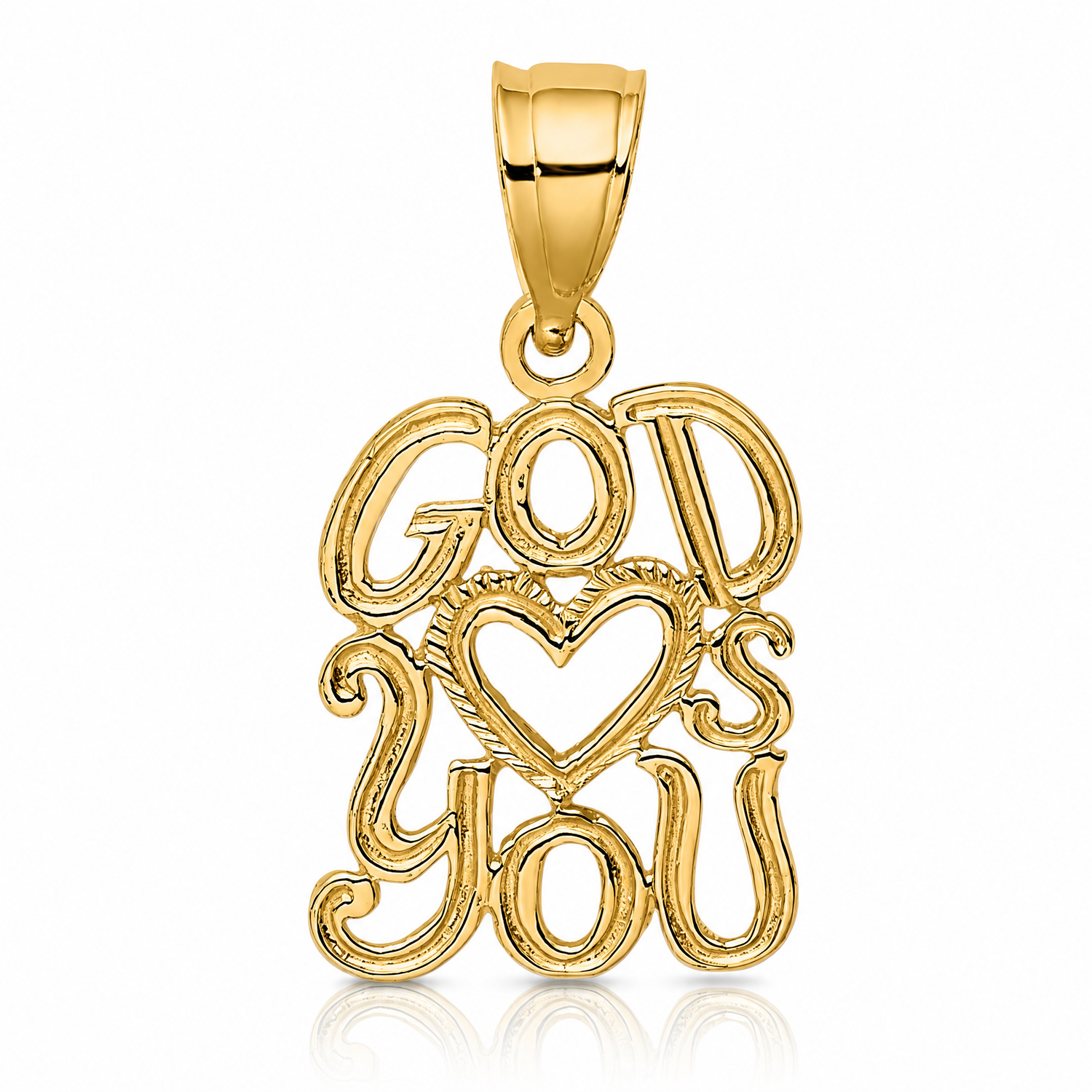 14K GOD HEARTS YOU Charm - Lifestyle View