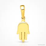 14K Small Solid Hamsa Pendant - Lifestyle View