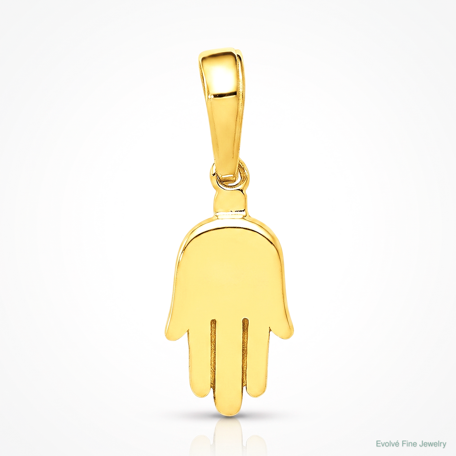 14K Small Solid Hamsa Pendant - Lifestyle View