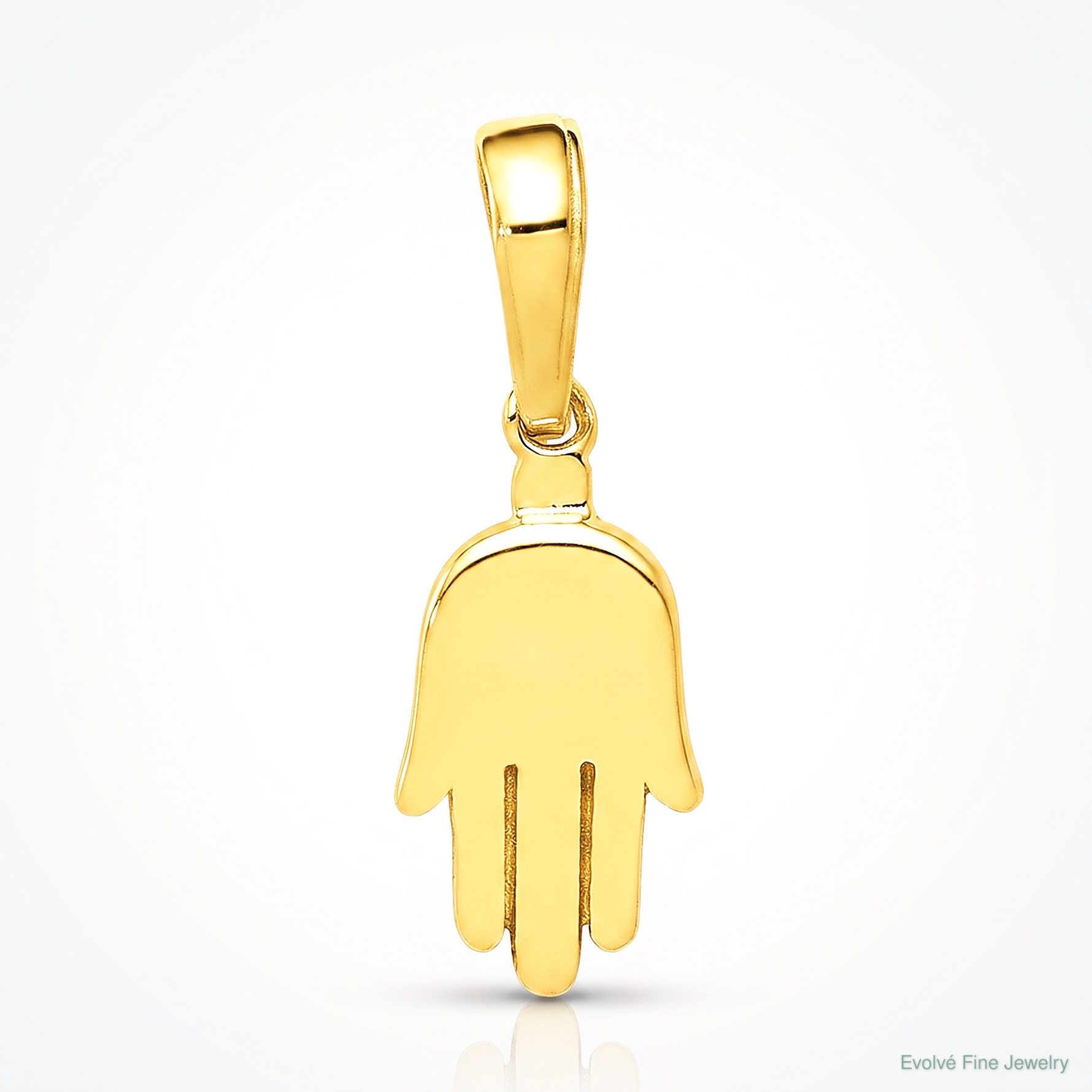 14K Small Solid Hamsa Pendant - Lifestyle View
