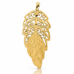 14k Yellow Gold Diamond Cut Leaf Chain Slide - Lifestyle View