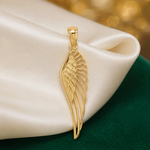 14K Angel Wing Pendant - Lifestyle View