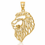 14K Diamond-Cut Lion Profile Pendant - Lifestyle View