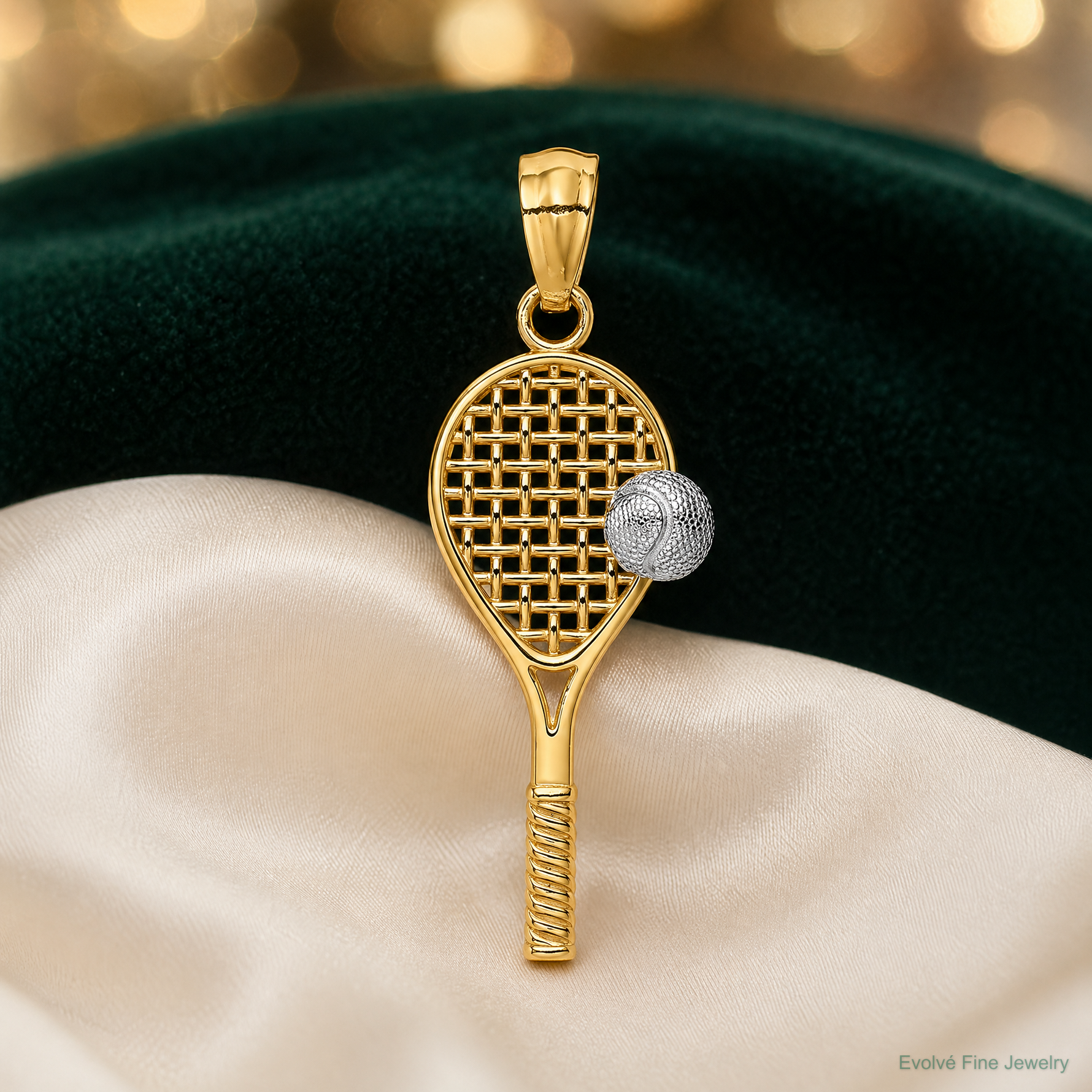 14K w/White Rhodium Tennis Pendant - Lifestyle View