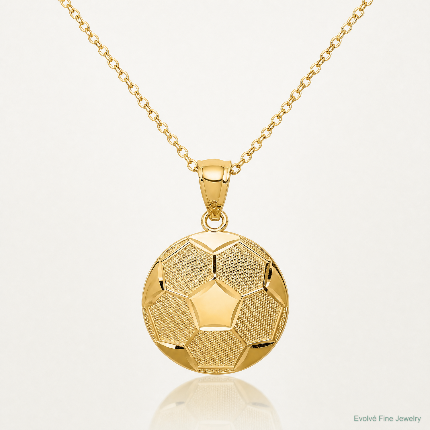 14K Soccer Ball Pendant - Lifestyle View