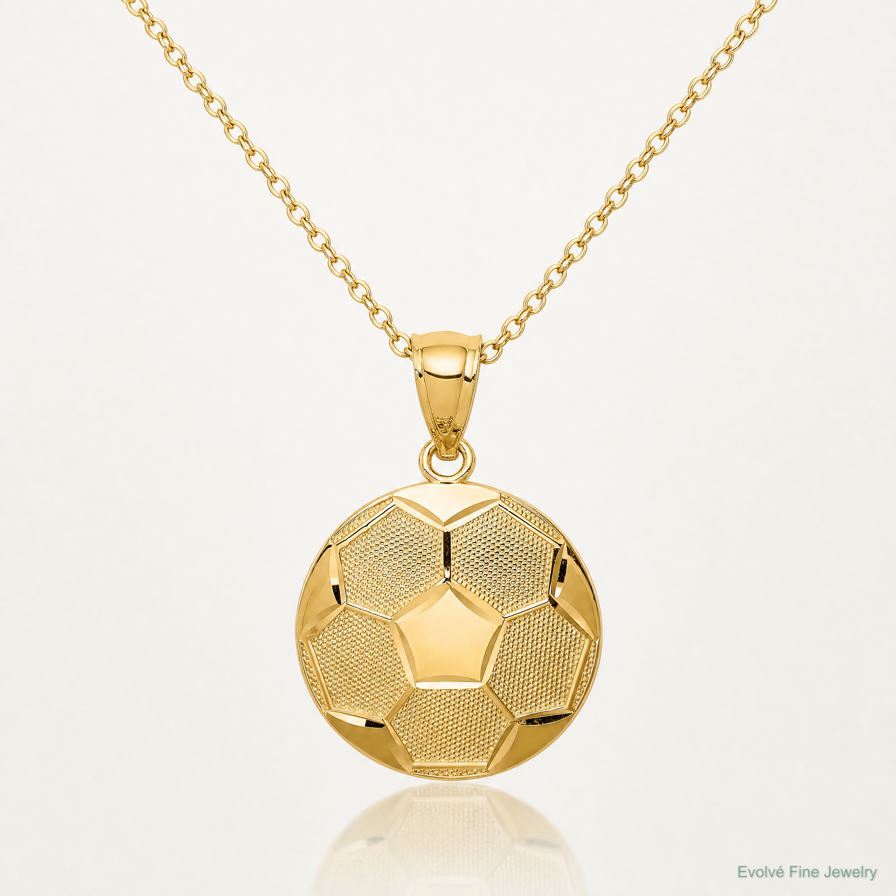 14K Soccer Ball Pendant - Lifestyle View