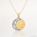 14K w/ Rhodium LOVE YOU TO THE MOON AND BACK Pendant - Lifestyle View