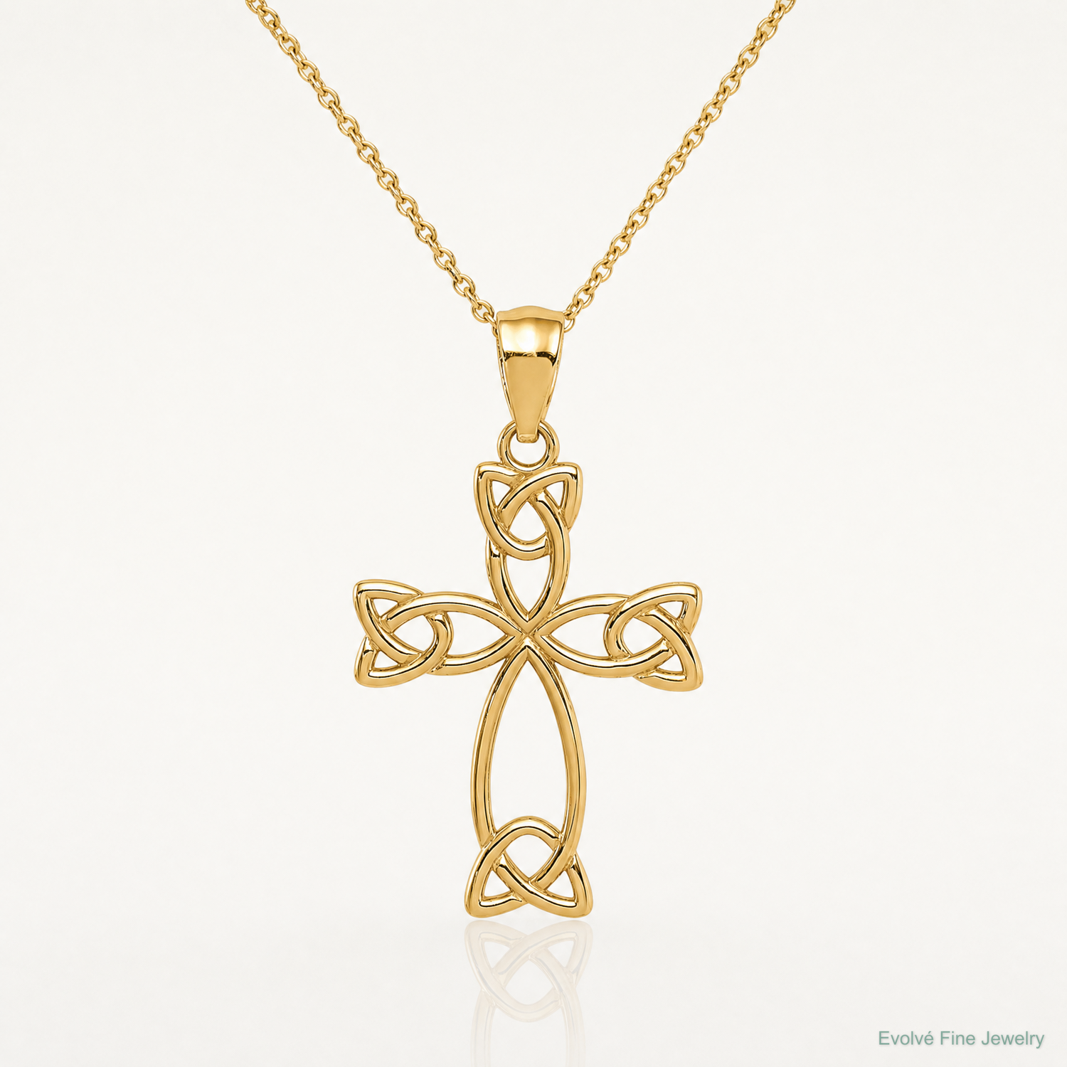 14K Celtic Knot Cross - Lifestyle View