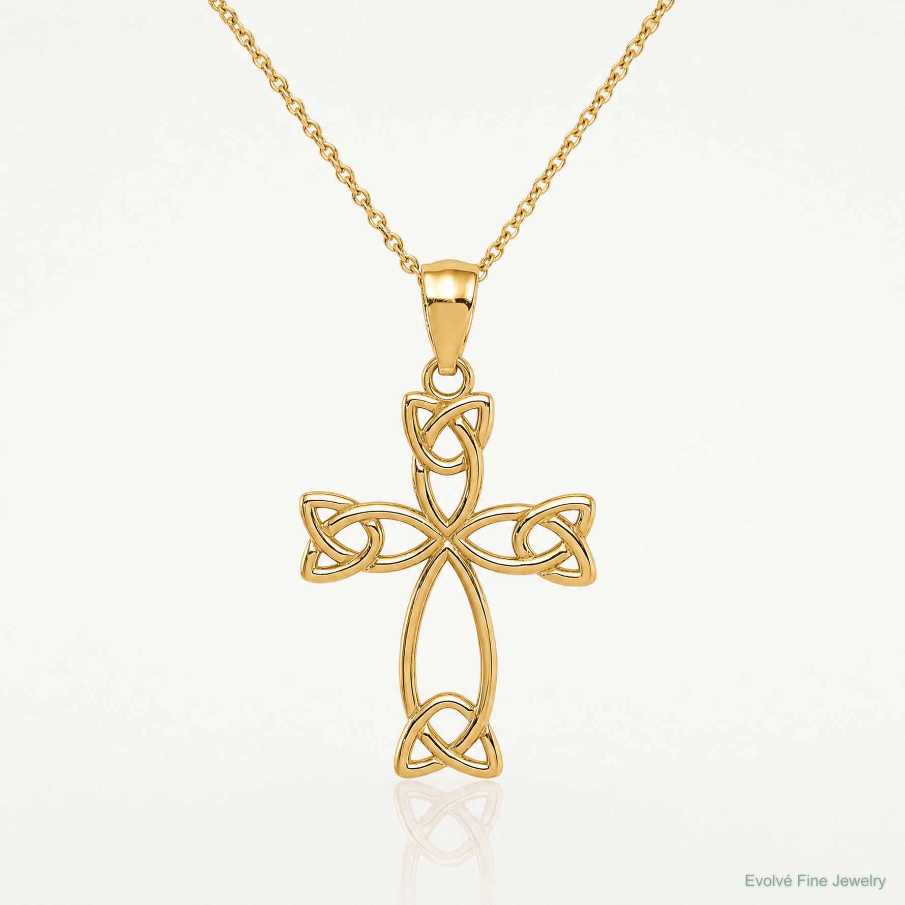 14K Celtic Knot Cross - Lifestyle View
