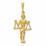 14k Satin Diamond-cut Libra Zodiac Charm - Lifestyle View