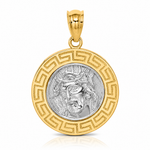 14K w/White Rhodium Jesus Medal - Lifestyle View