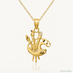 14K D/C Paint Palette Pendant - Lifestyle View