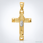 14K w/Rhodium Cross w/Rosary Pendant - Lifestyle View