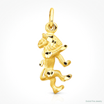 14k Satin Diamond-cut Leo Zodiac Charm - Lifestyle View