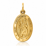 14k Saint Christopher Medal Charm - Lifestyle View