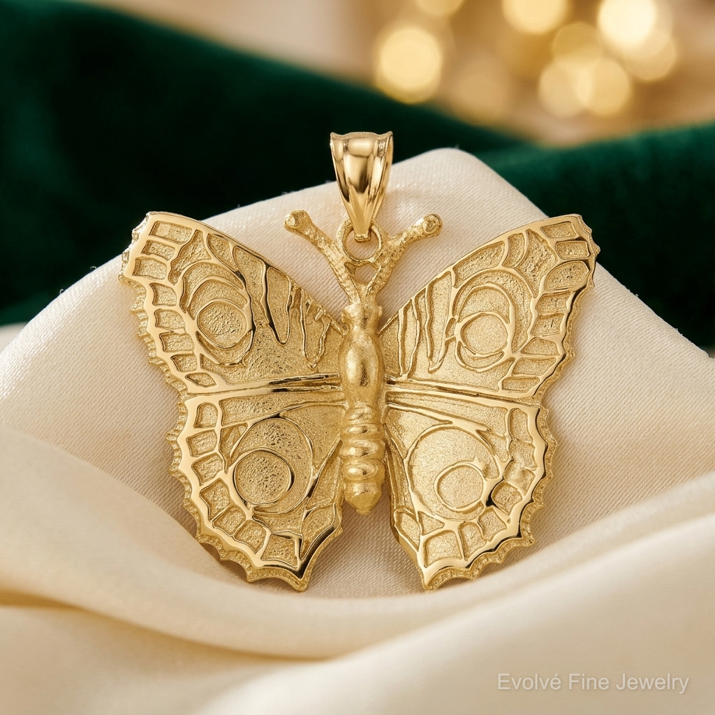14k Butterfly Charm - Lifestyle View