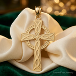 14k Celtic Cross Pendant - Lifestyle View