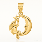 14K Angel, Moon and Star Pendant - Lifestyle View