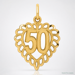 14k 50 in Heart Charm - Lifestyle View