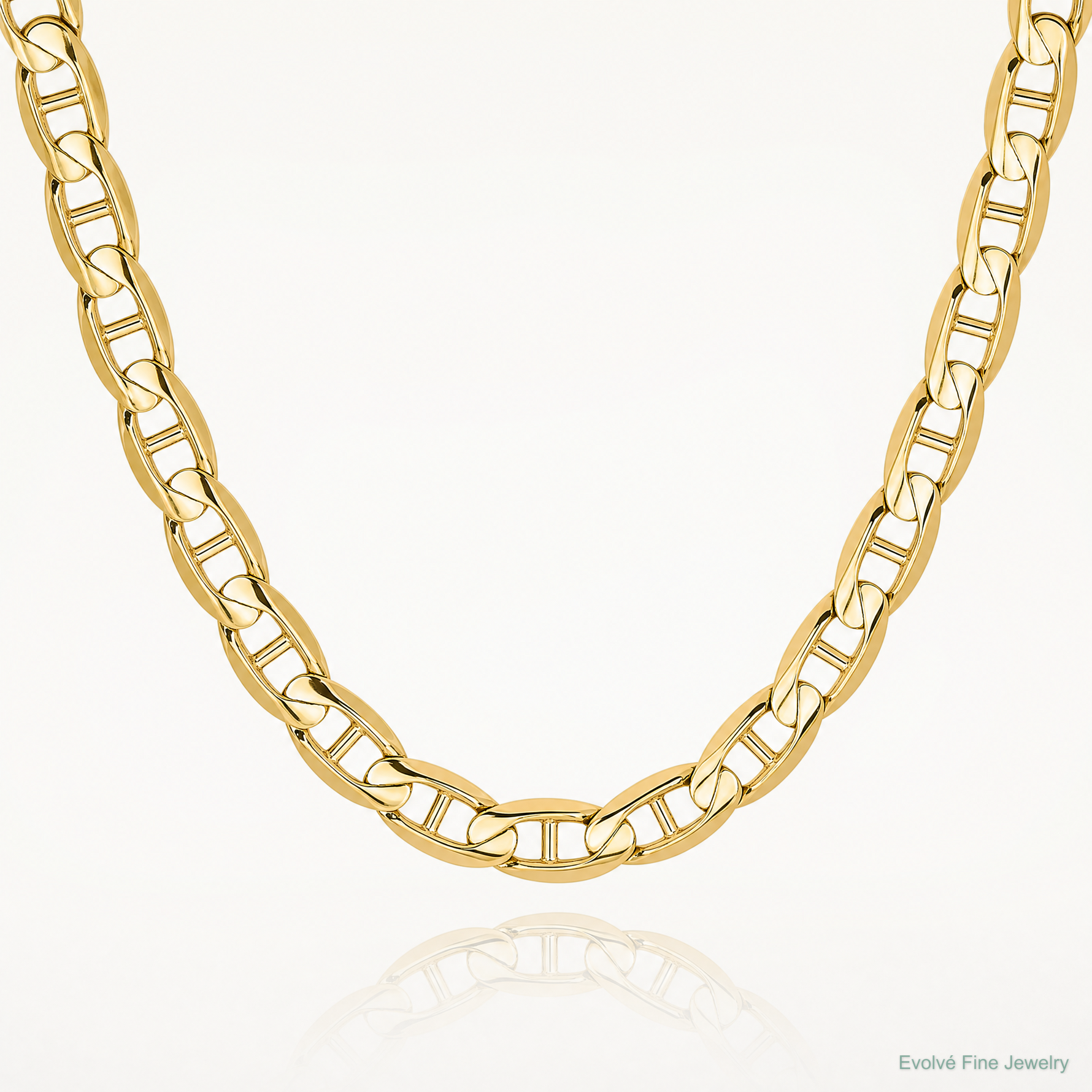 14k 6.25mm Concave Anchor Chain - Lifestyle View