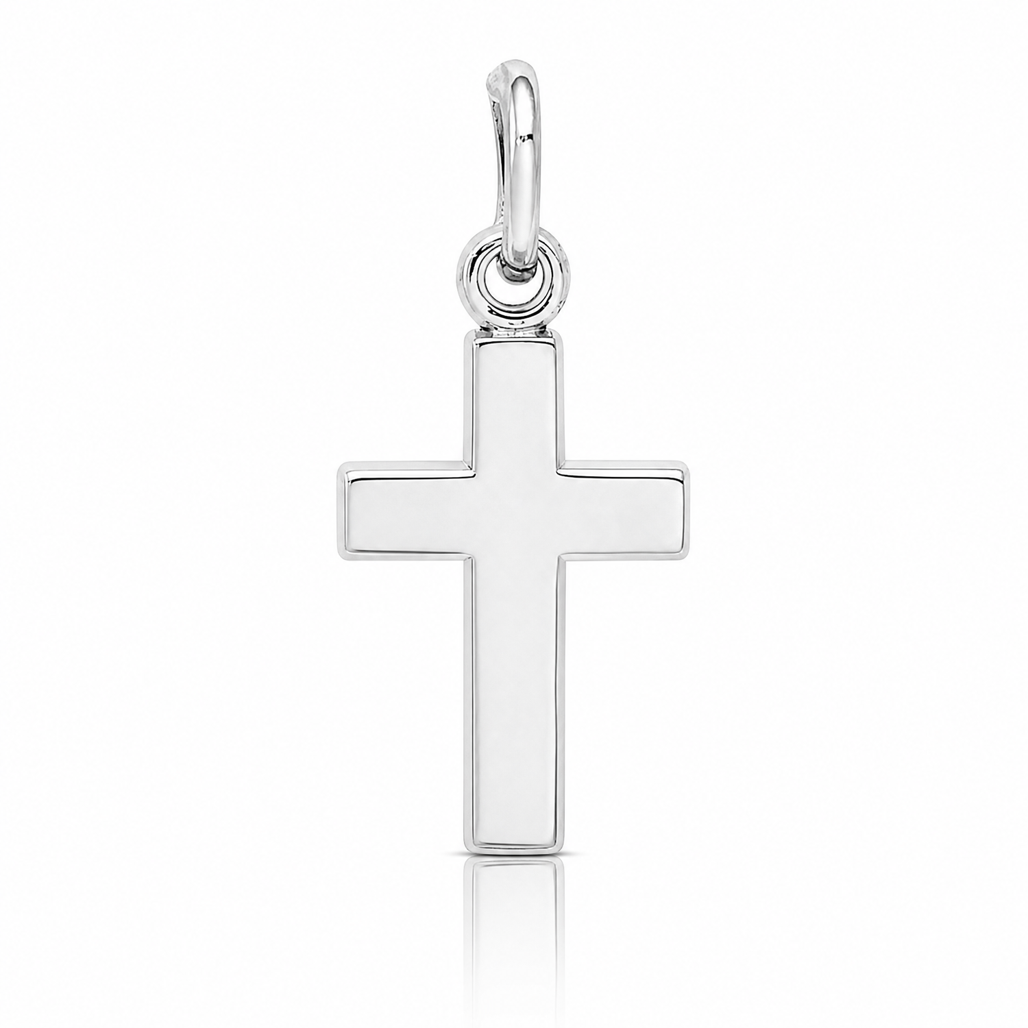 14k White Gold Cross Charm - Lifestyle View