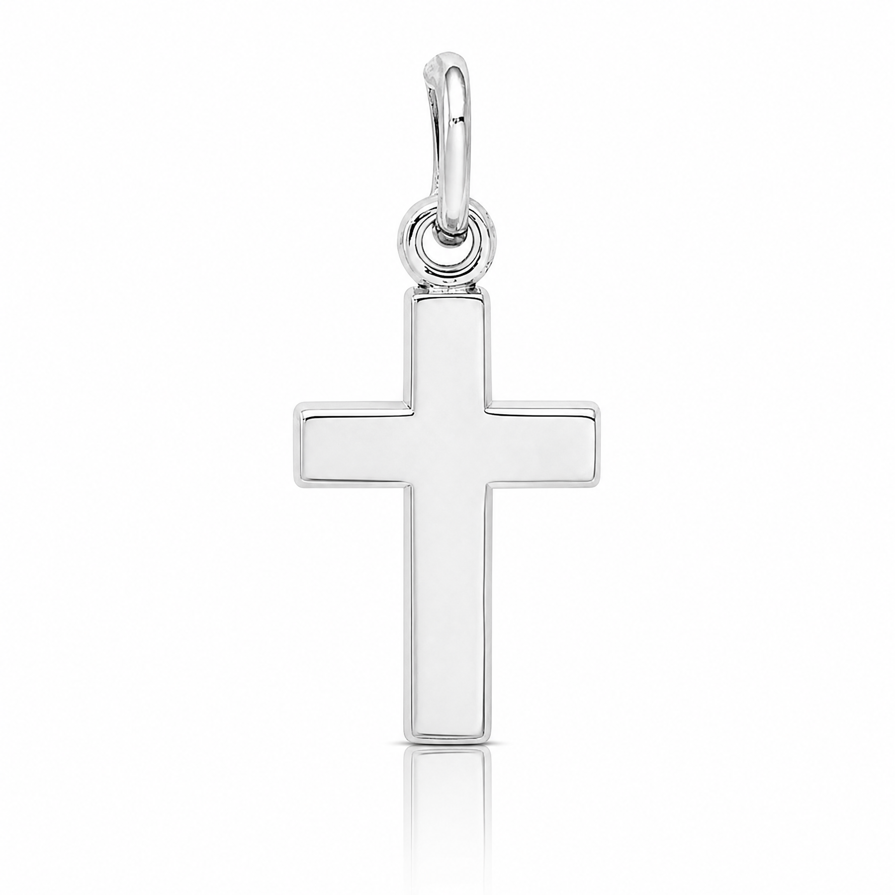 14k White Gold Cross Charm - Lifestyle View