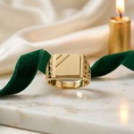 14k 11.5x11.0mm Open Back Mens Signet Ring - Lifestyle View