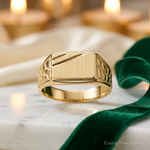 14k 13.0x8.5mm Open Back Mens Signet Ring - Lifestyle View