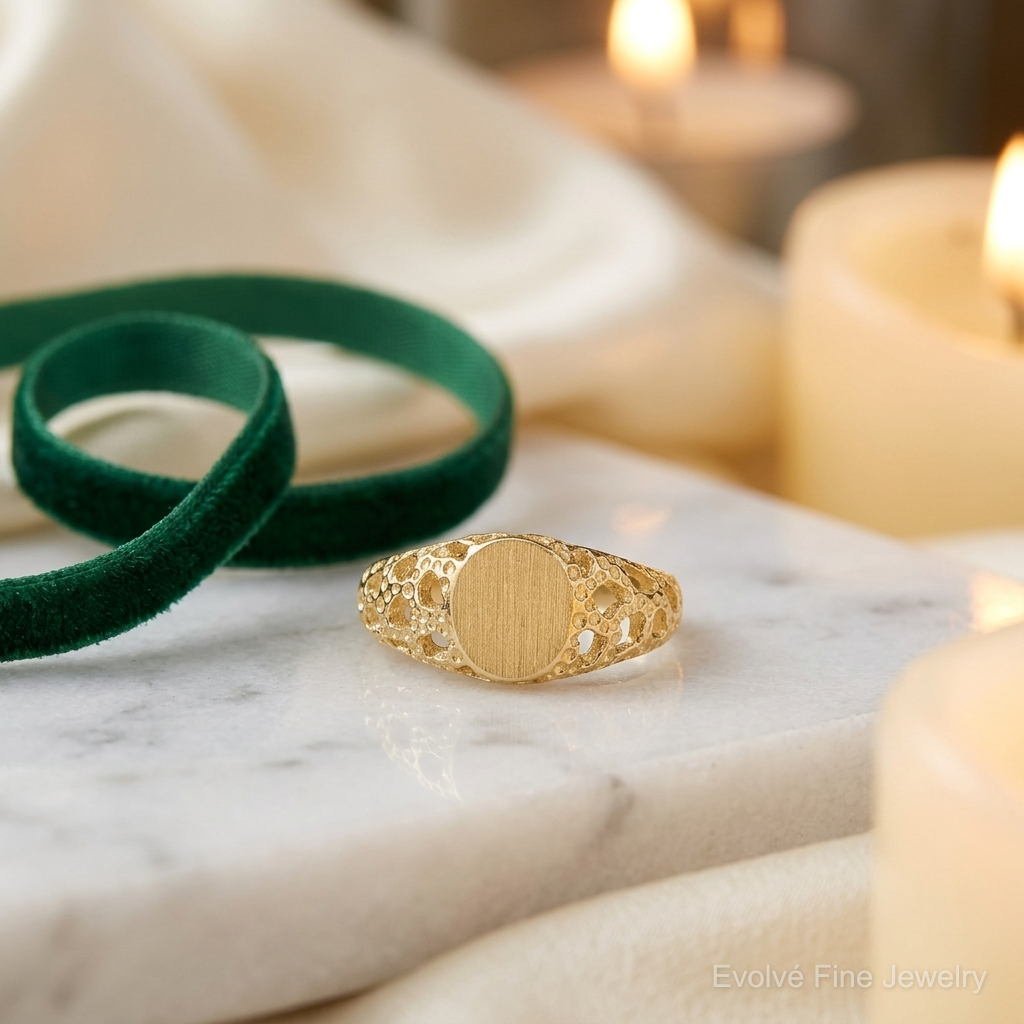 14k Signet Ring - Lifestyle View