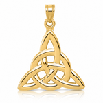 14k Polished Trinity Knot Pendant - Lifestyle View