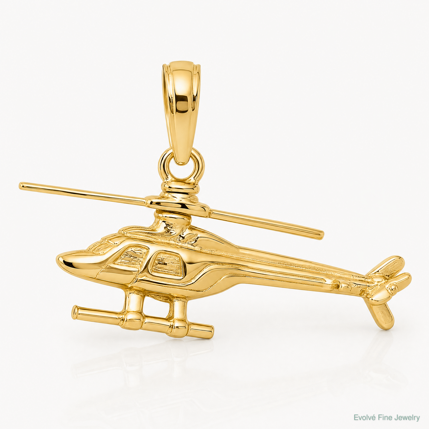 14k 3-D Moveable Helicopter Pendant - Lifestyle View