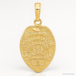 14k Police Officer Badge Pendant - Lifestyle View