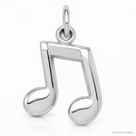 14K White Gold Polished Musical Notes Charm - Lifestyle View