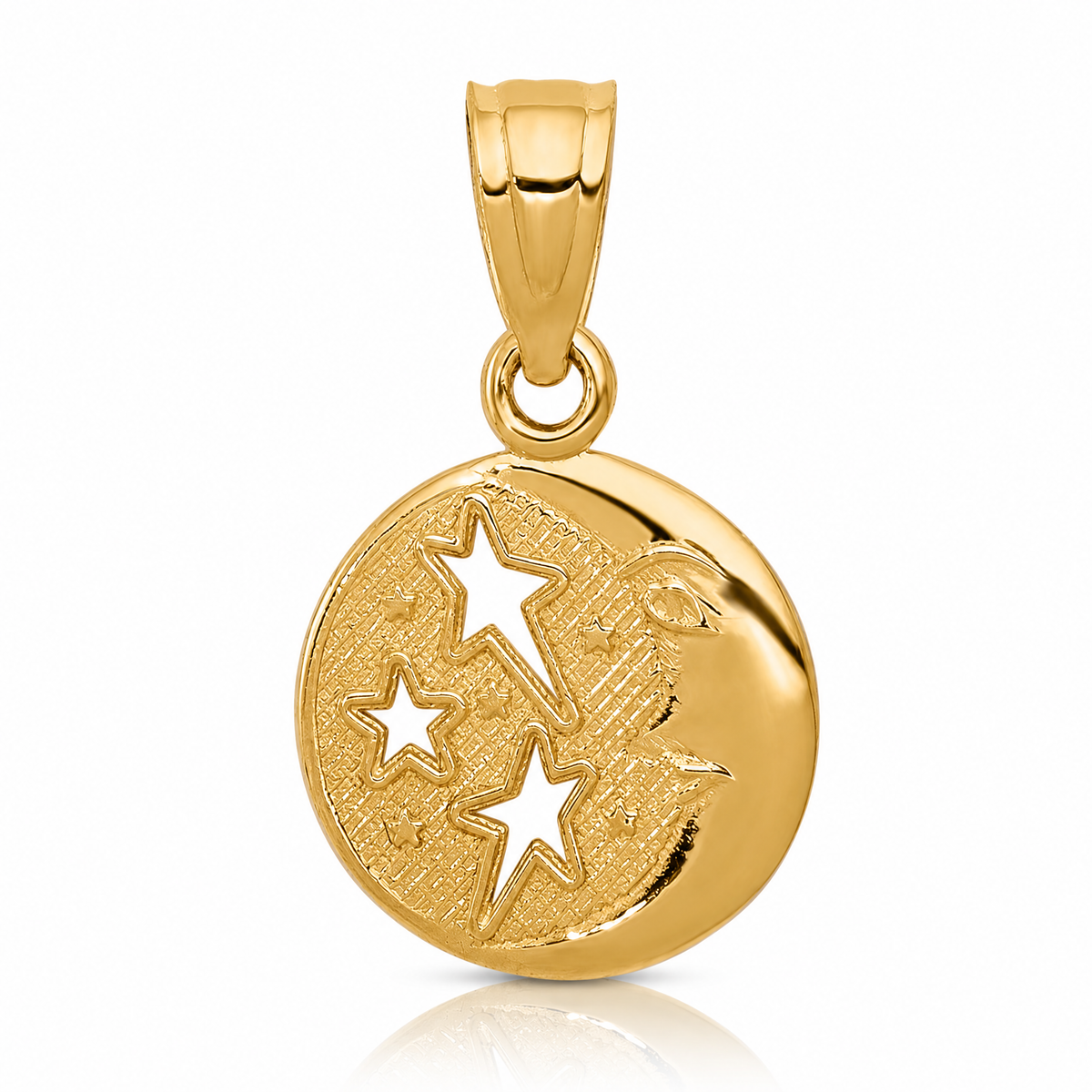14k Moon and Stars Pendant - Lifestyle View
