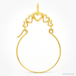 14k Polished 5-Heart Charm Holder - Lifestyle View