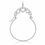 14k White Gold Polished 5-Heart Charm Holder - Lifestyle View