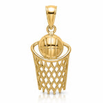 14K Polished Basketball and Net Charm - Lifestyle View