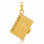 14K  3D Lords Prayer Bible Pendant - Lifestyle View