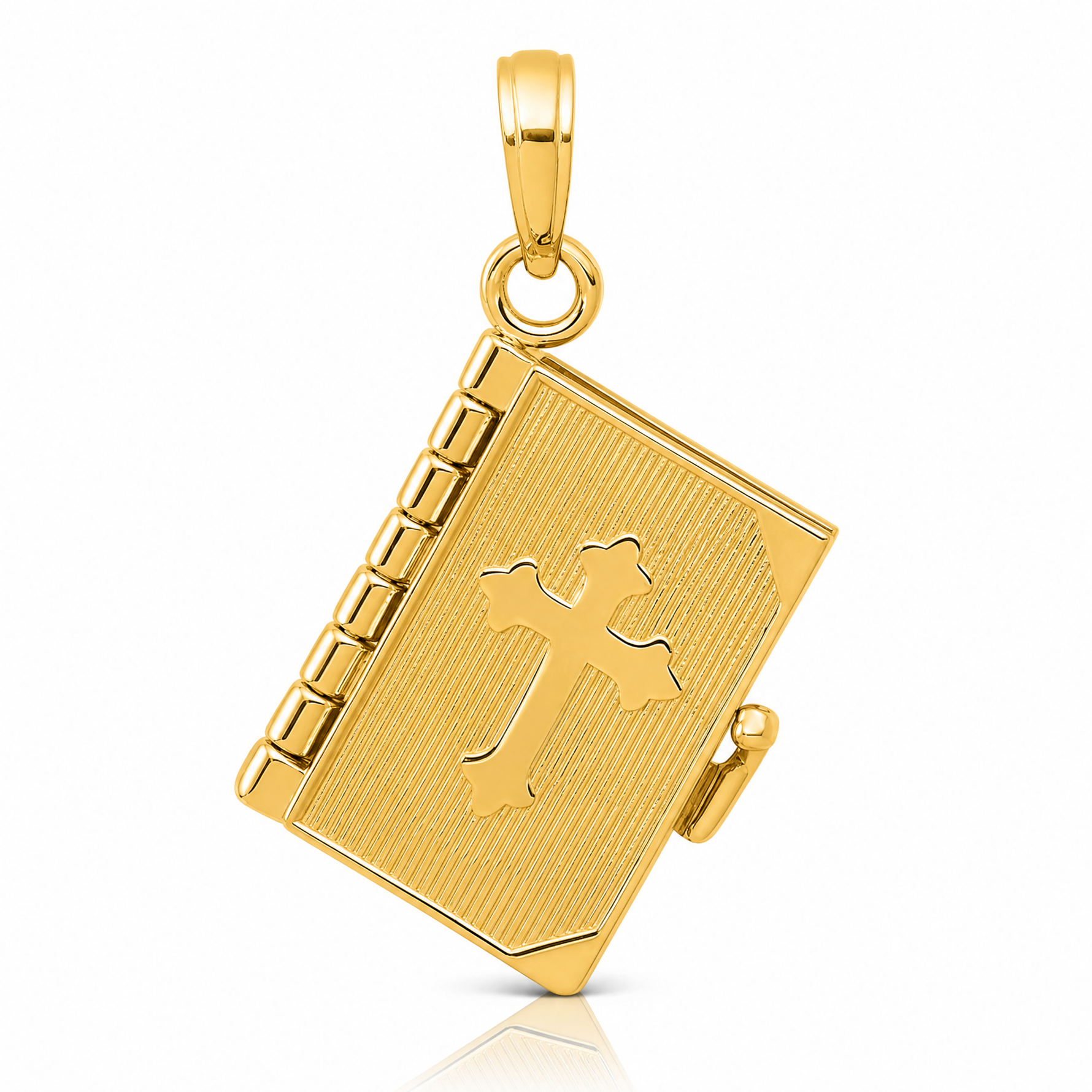 14K  3D Lords Prayer Bible Pendant - Lifestyle View