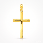 14k Polished Cross Pendant - Lifestyle View