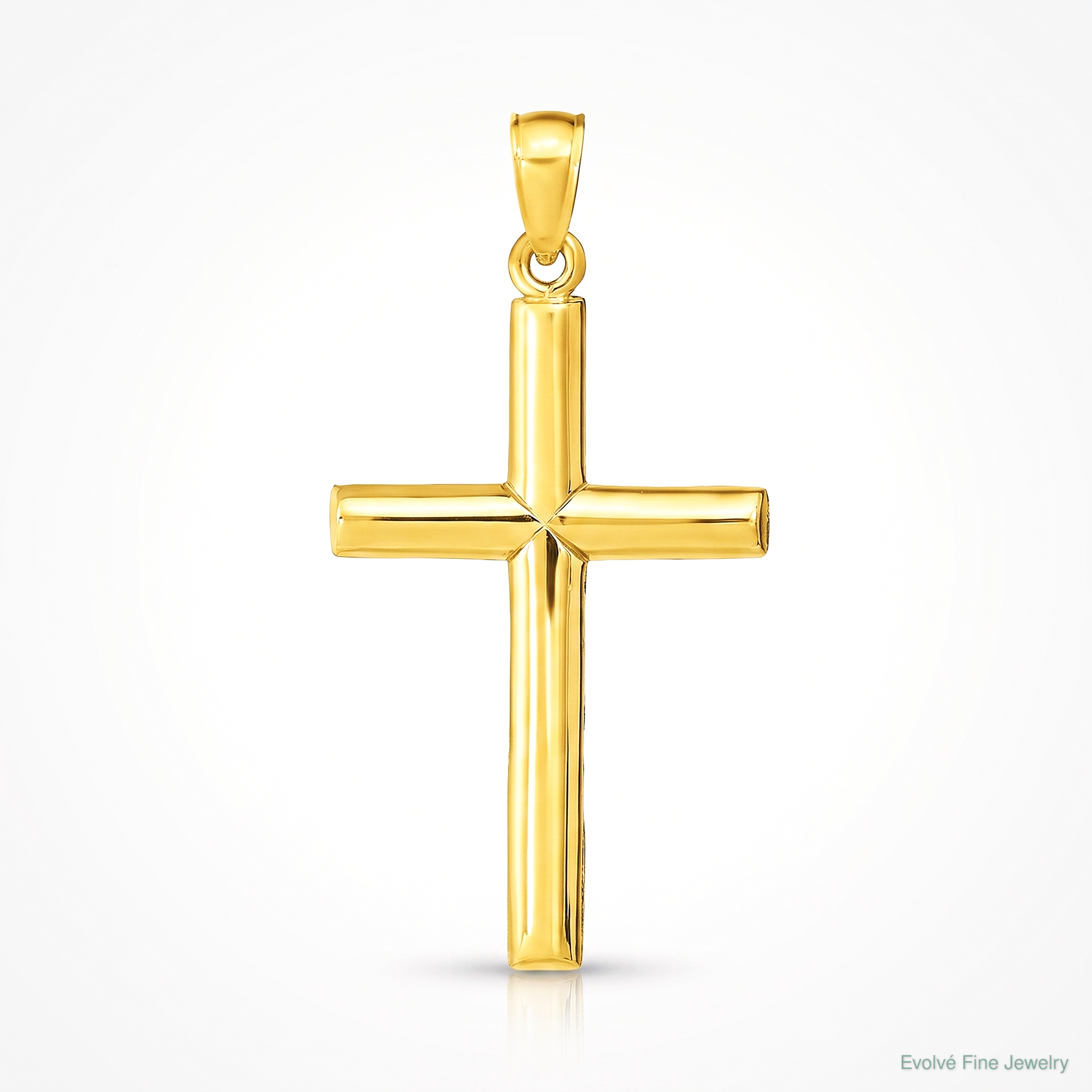 14k Polished Cross Pendant - Lifestyle View