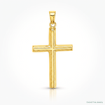 14k Polished Cross Pendant - Lifestyle View