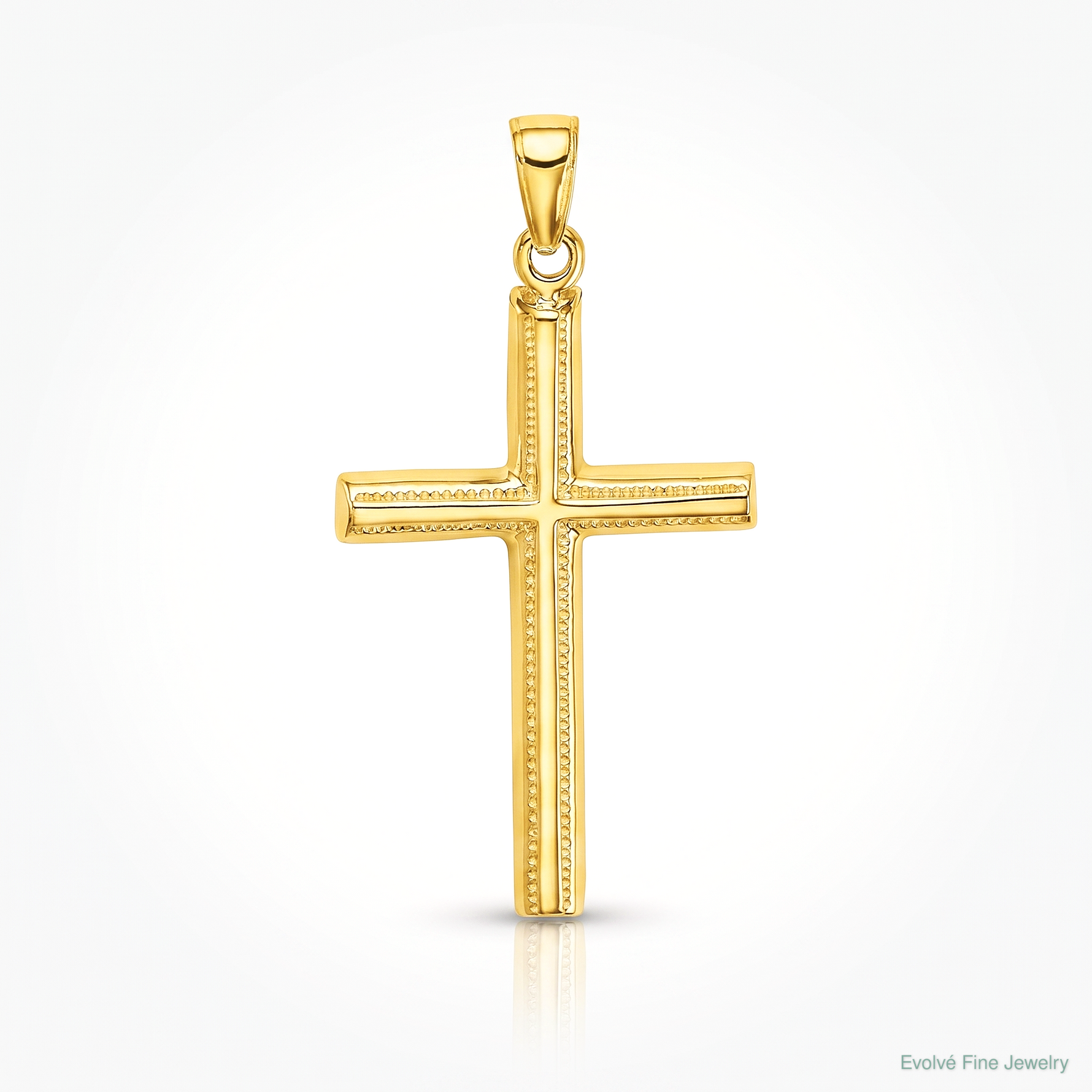 14k Polished Cross Pendant - Lifestyle View