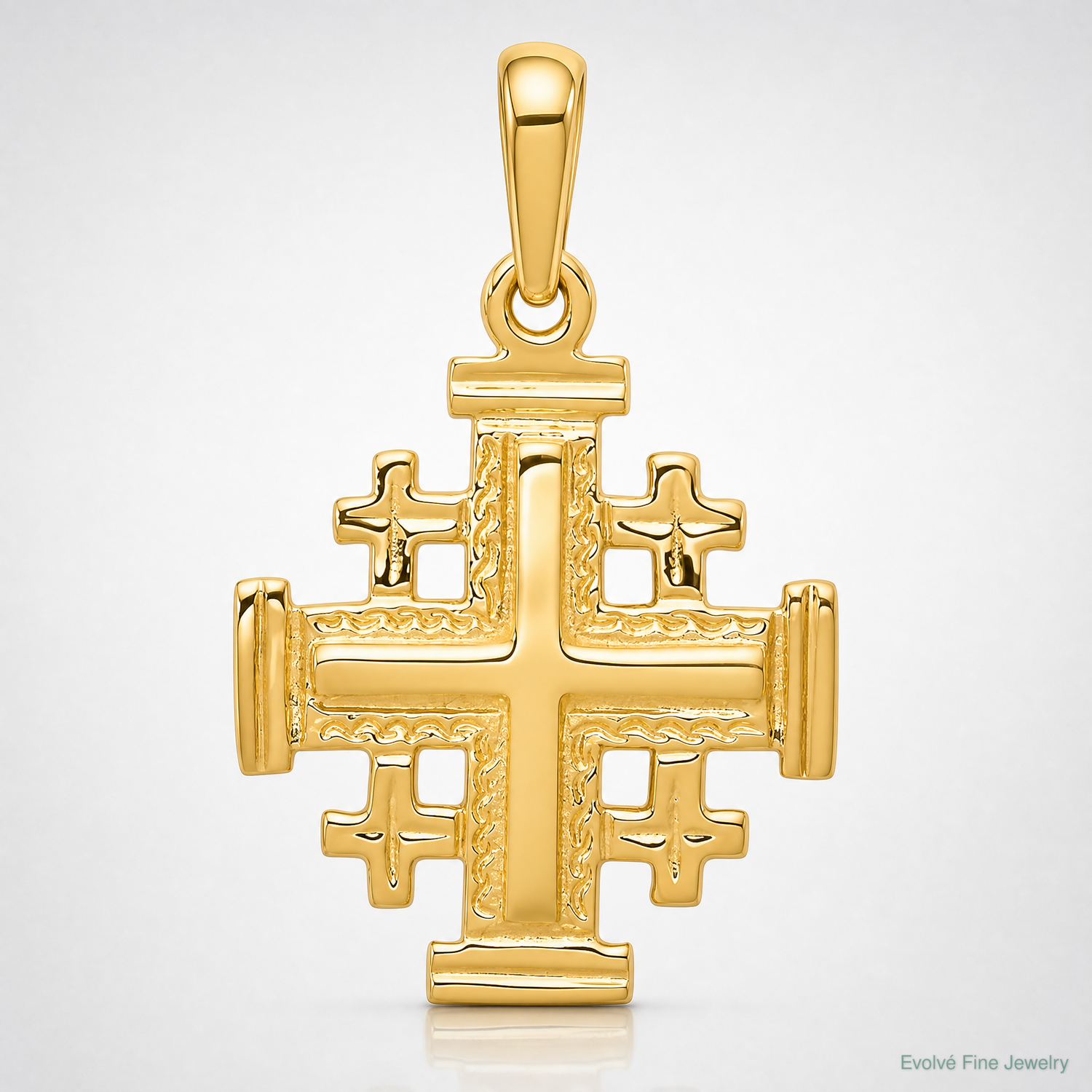 14k Jerusalem Cross Pendant - Lifestyle View