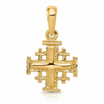 14k Jerusalem Cross Charm - Lifestyle View