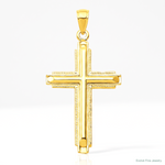 14k Polished Cross Pendant - Lifestyle View