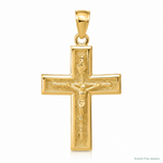 14k Polished Crucifix Pendant - Lifestyle View