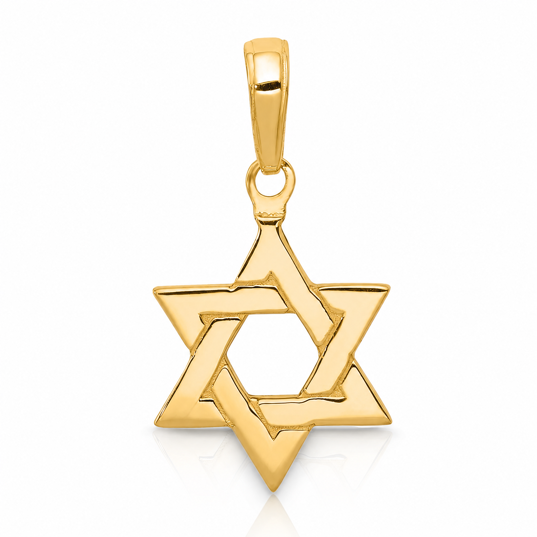 14k Polished Star of David Pendant - Lifestyle View